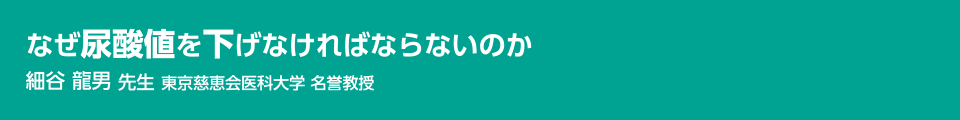 なぜ尿酸値を下げなければならないのか 細谷龍男先生 東京慈恵会医科大学 名誉教授